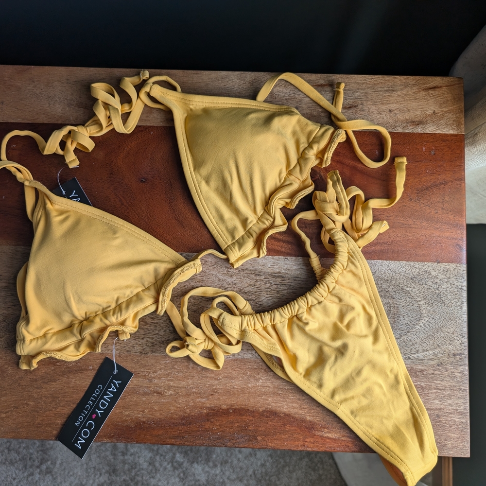 Yellow Ruffle Bikini Set - Picture 7 of 8
